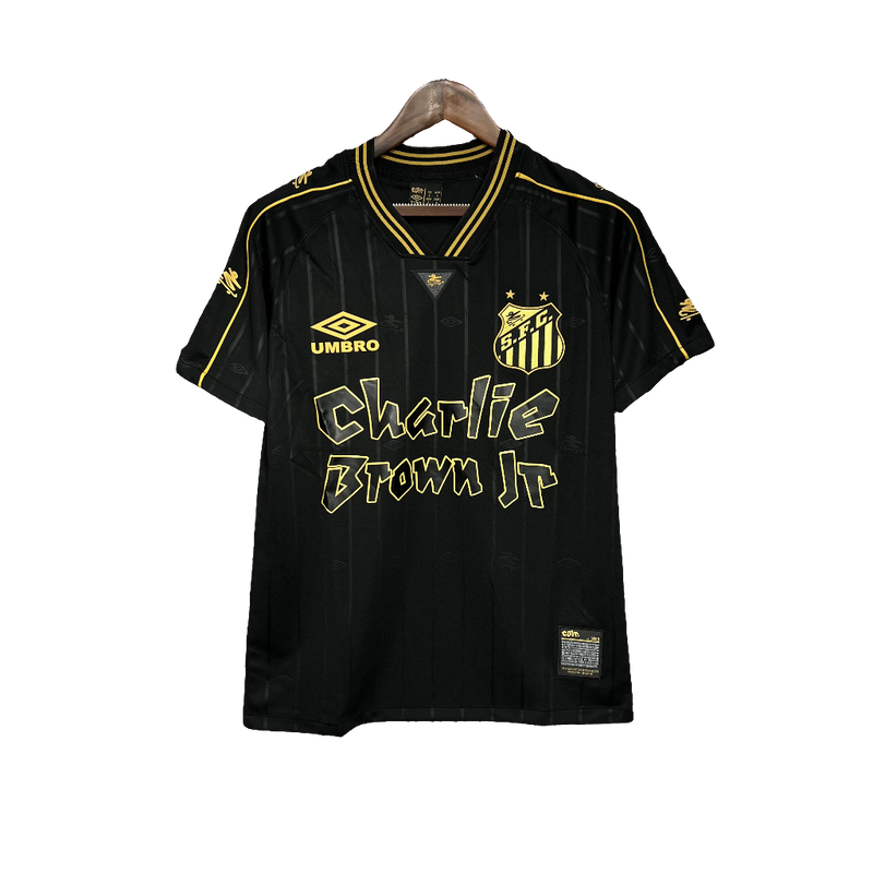 Camiseta Santos 24/25 Charlie Brown JR - Negro - Versión Aficionado