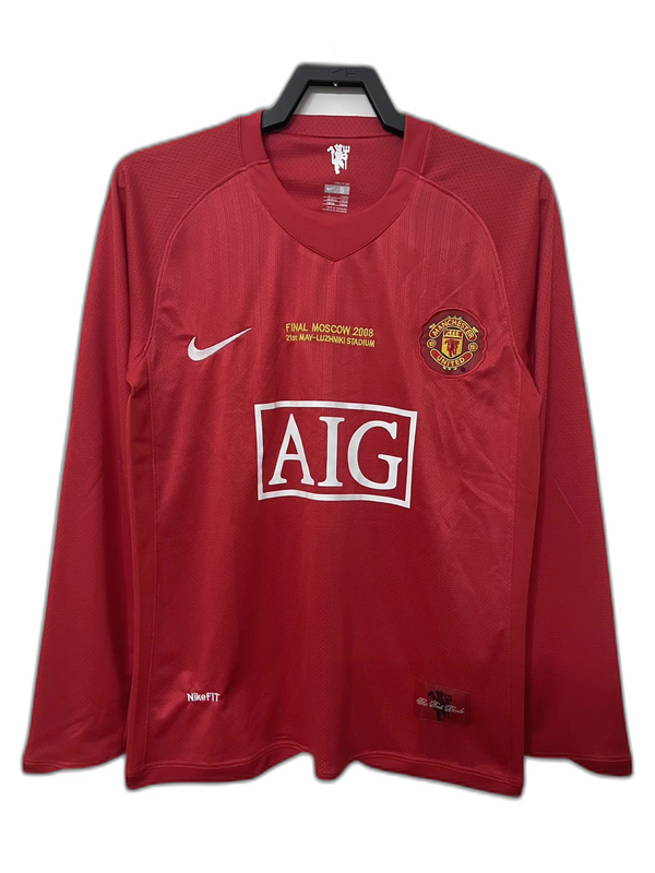 Camiseta Manchester United 07/08 I Casa - Manga Larga Versión Retro