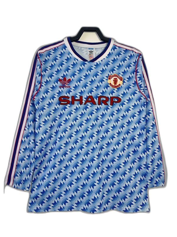 Camiseta Manchester United 90/92 II Visitante - Manga Larga Versión Retro