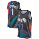 Camiseta NBA Mikal Bridges - Brooklyn Nets - 23/24 - Negro - Edición Ciudad