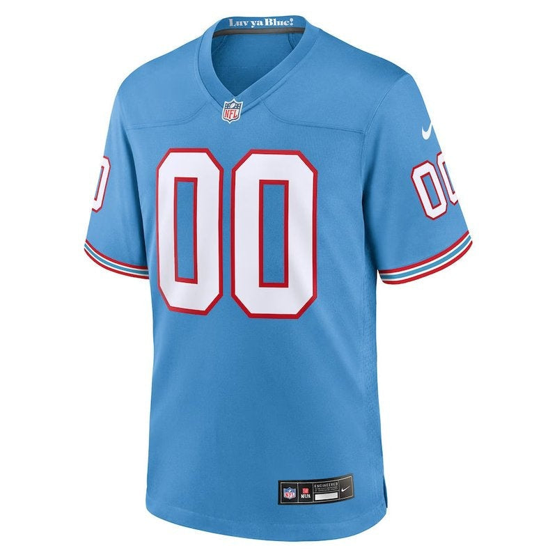 Camiseta NFL Tennessee Titans - Oilers - Versión Retro de Jogo - Azul Claro