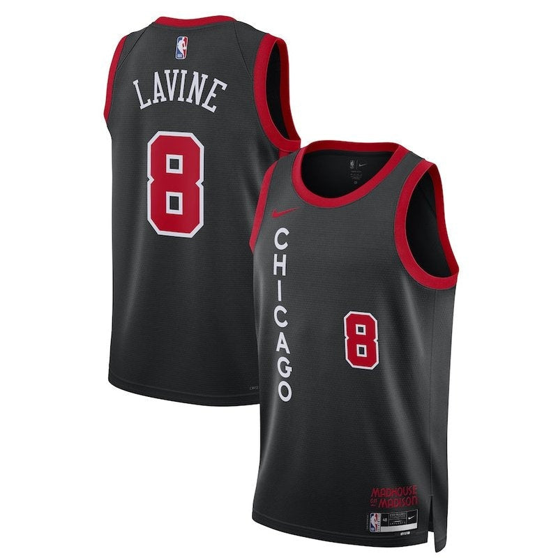 Camiseta NBA Zach LaVine - Chicago Bulls - 23/24 - Negro - Edición Ciudad